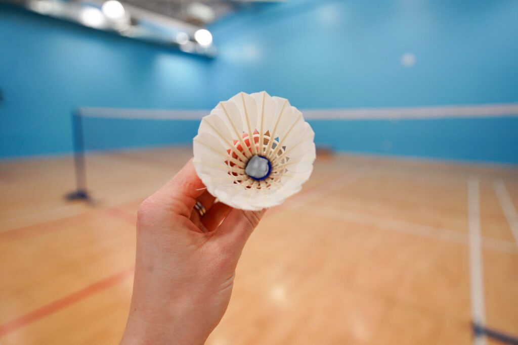 blue tack inside badminton shuttlecock