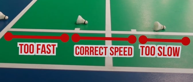 correct landing zone when testing badminton shuttlecock